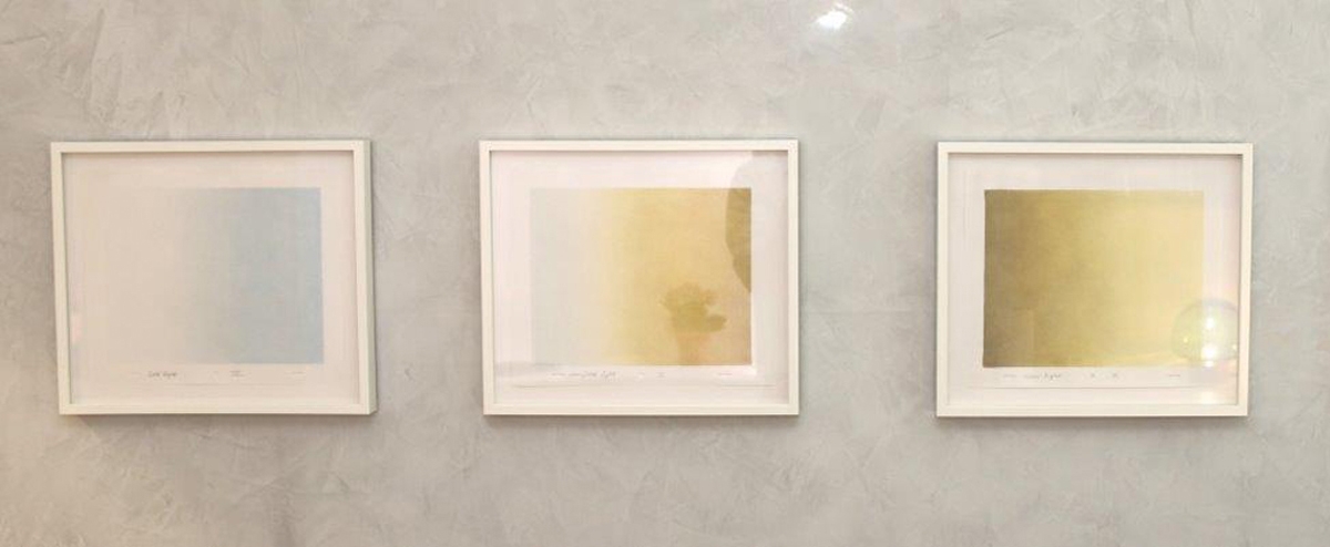 The Concept of Light (Cold Light III), The Concept of Light (Warm/ Cold Light II) og The Concept of Light (Warm Light X), Ane Mette Hol. Fotograf: Utenriksdepartementet