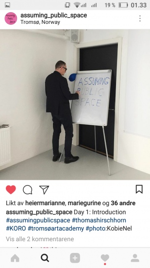 screenshot, Assuming Public Space, Thomas Hirschhorn. Fotograf: Thomas Hirschhorn