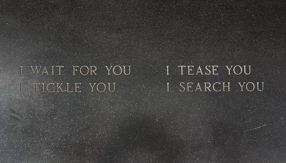 <em>(tekst fra "Arno" på innendørs benker)</em>, Jenny Holzer. Photographer: Cathrine Wang / KORO