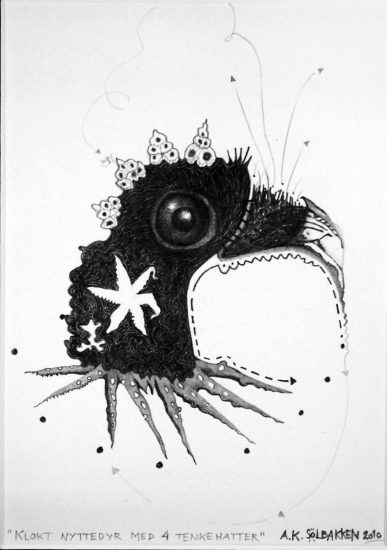 <em>klokt nyttedyr med 4 tenkehatter</em>, Anne Kathrine Solbakken. Photographer: Jørgensen, Sidsel