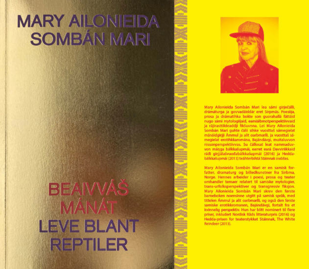 <em>Diktsamling, Beaivvás Mánát / Leve blant reptiler</em>, Mary Ailionieida Sombán Mari. Photographer: Printscreen